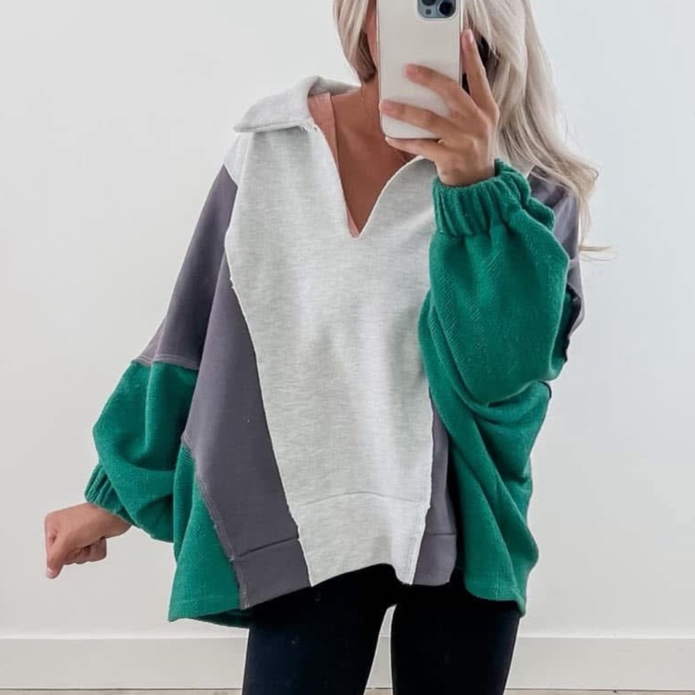 Colorblock V-Neck Sweater